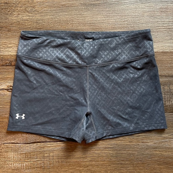Under Armour Heatgear Sonic Printed Shorty Fitted Style Biker Running Shorts - Picture 2 of 5